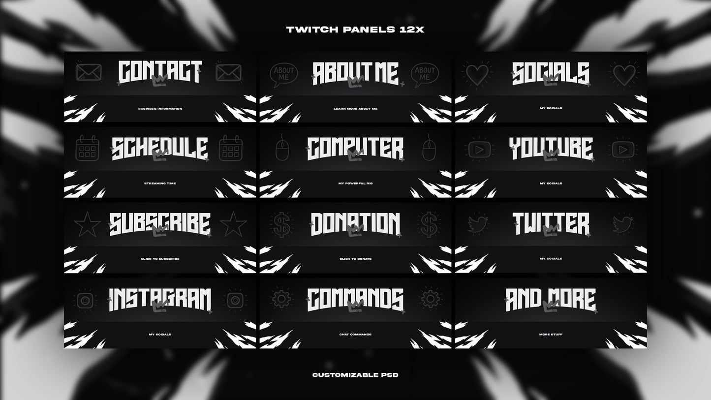 Monochrome Animated Stream Pack
